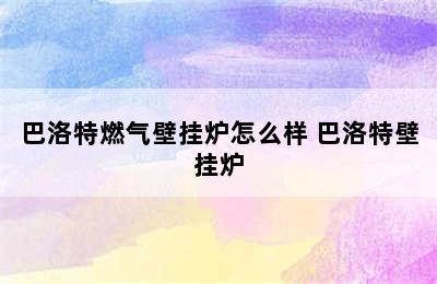 巴洛特燃气壁挂炉怎么样 巴洛特壁挂炉